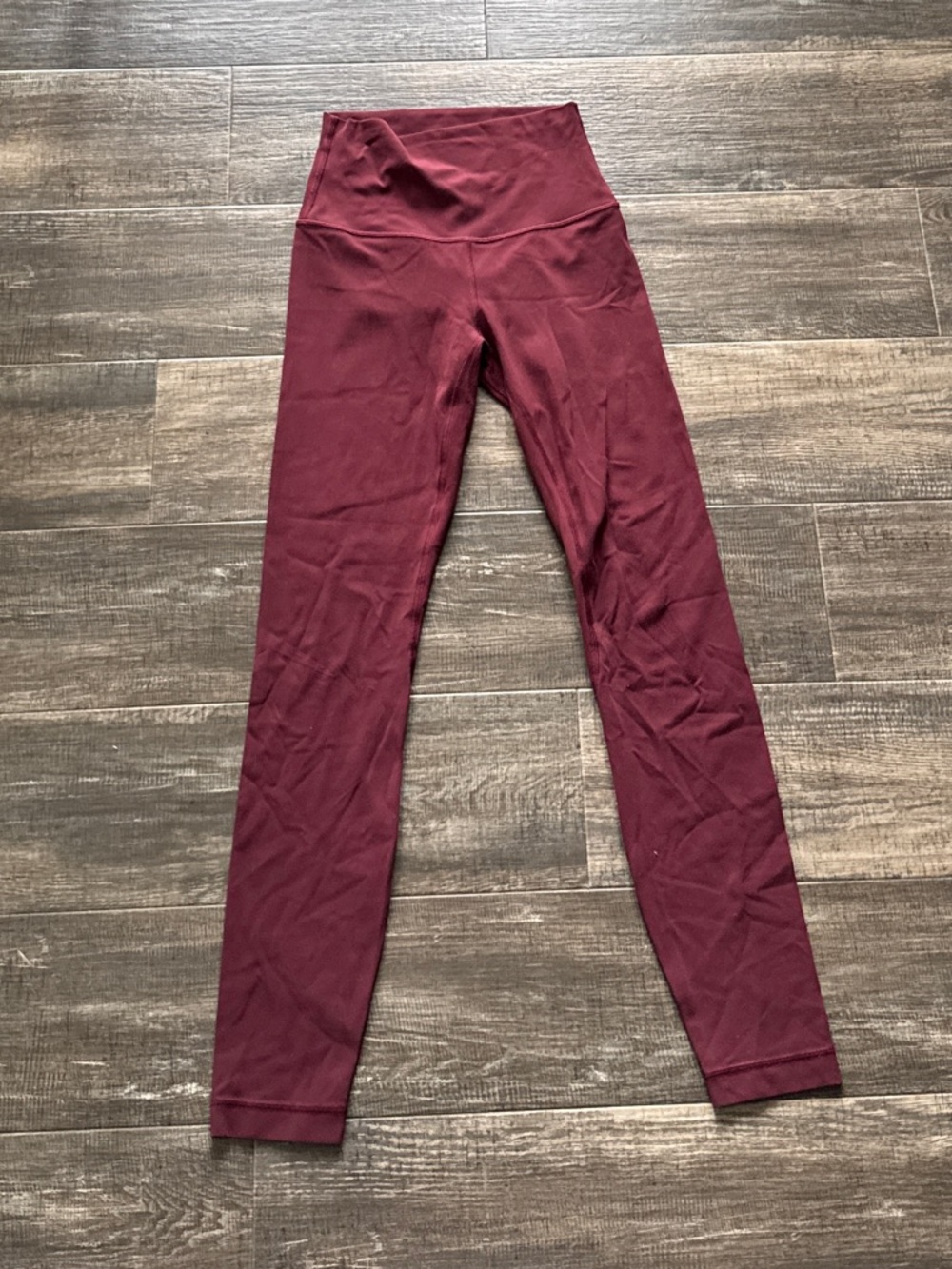 Lululemon burgundy, red high waisted leggings 2 - Picture 3 of 4